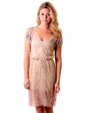 Matthew Williamson Vintage 1920s Flapper Gypsy Lace Embroidered Beaded Dress